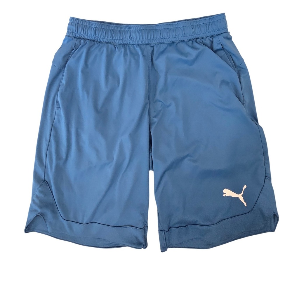 Puma Athletic Shorts Blue Lightweight Mens Size LT Gym Training Workout